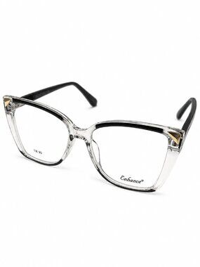 Enhance EN4545 Black/Crystal 55-16-145 Eyeglass Frames